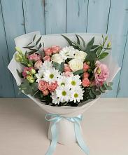 Букет цветов из:  Розы, Лизиантусы и Хризантемы #REPLACE_PRED# Урвани