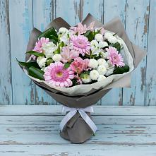 Букет цветов из:  Герберы, Альстромерии и Хризантемы в Урвани