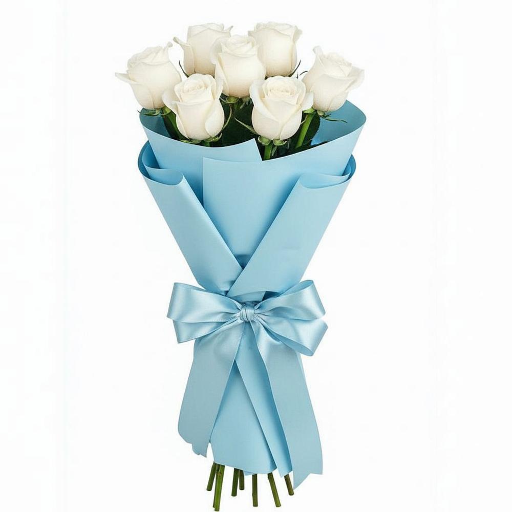 Букет 7 белых роз Проуд в Урвани