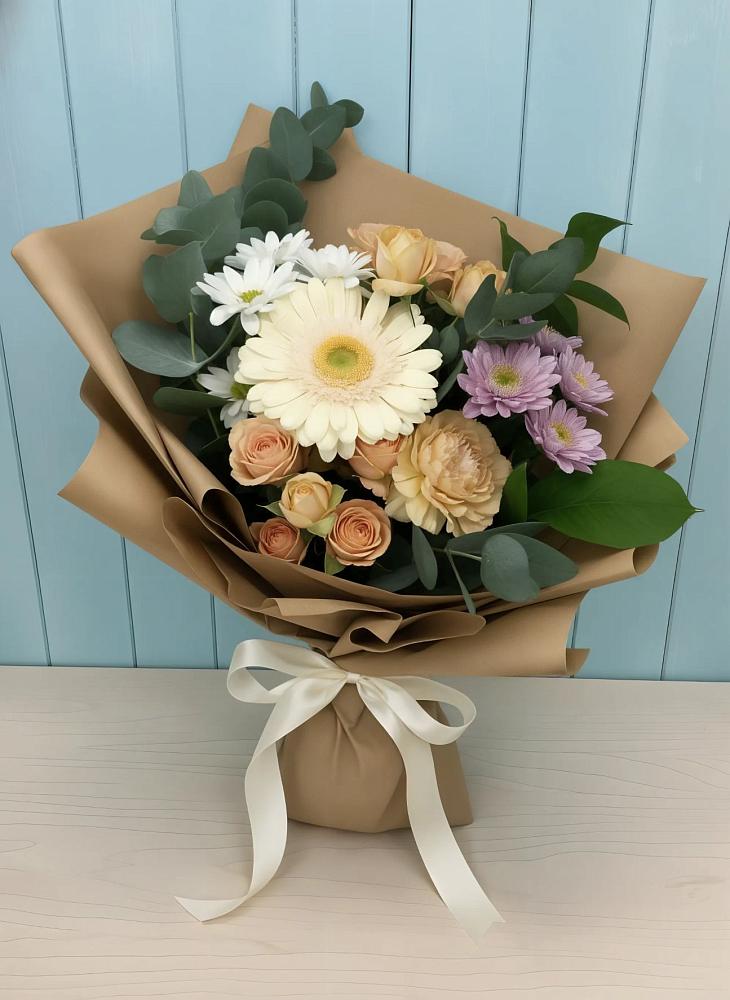 Букет цветов из: Герберы и Хризантемы в Урвани