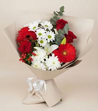 Букет цветов из:  Розы, Хризантемы, Герберы и Лилии в Урвани