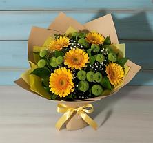 Букет цветов из:  Герберы и Хризантемы в Урвани