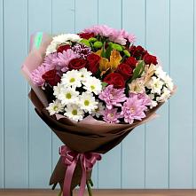 Букет цветов из:  Розы, Хризантемы и Альстромерии в Урвани