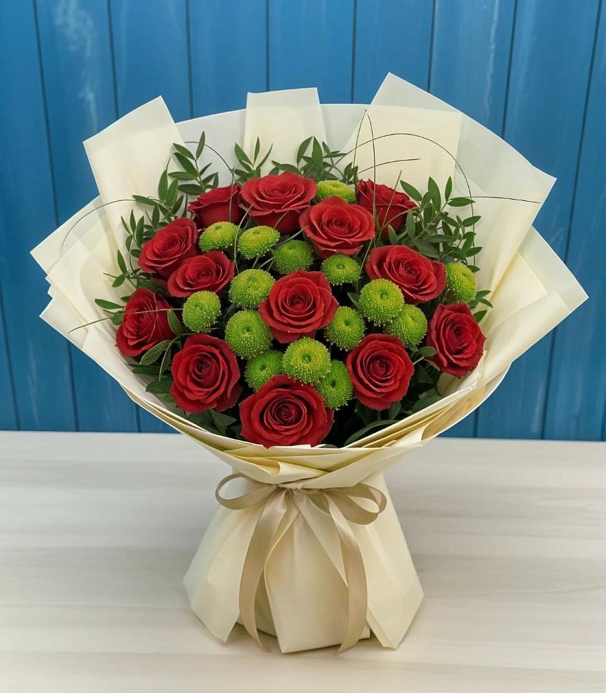 Букет цветов из: Розы и Хризантемы в Урвани